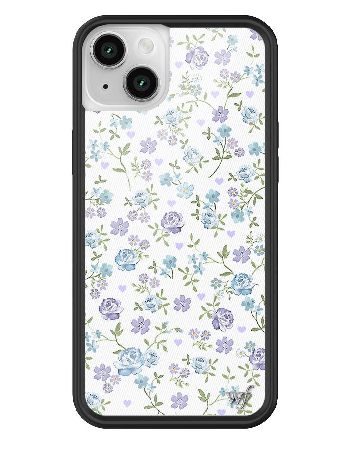Lilac and Blue Floral Print Protective iPhone Case - Image 19