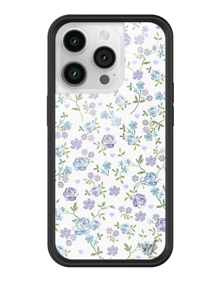 Lilac and Blue Floral Print Protective iPhone Case - Image 21