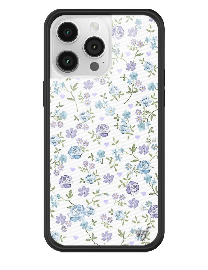 Lilac and Blue Floral Print Protective iPhone Case - Image 17