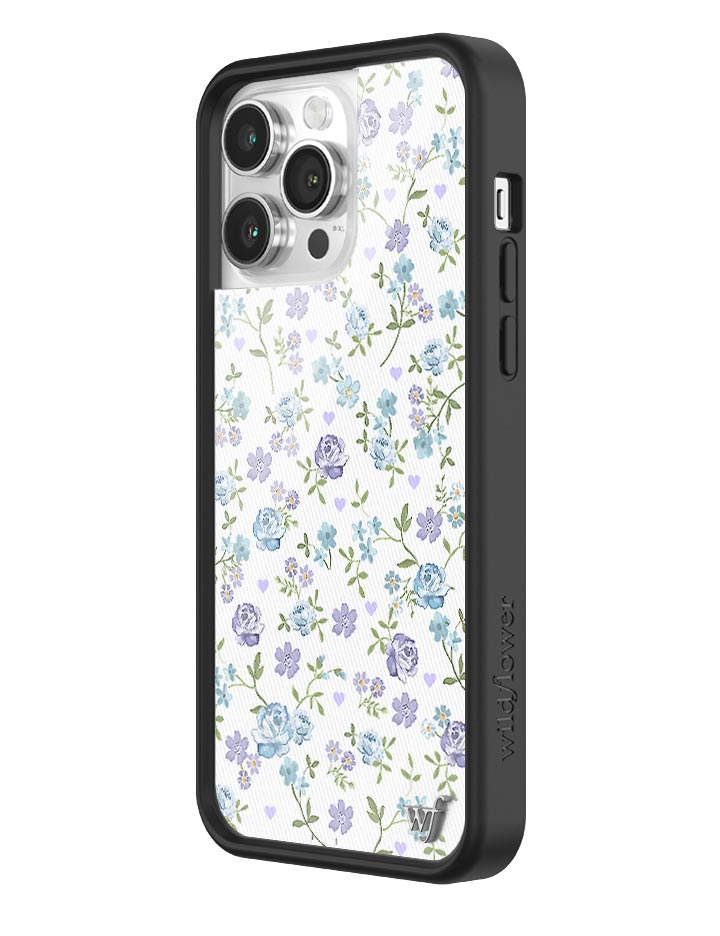 Lilac and Blue Floral Print Protective iPhone Case - Image 18