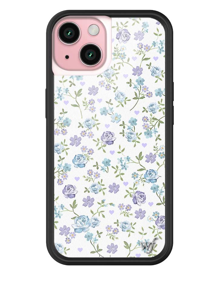 Lilac and Blue Floral Print Protective iPhone Case - Image 15