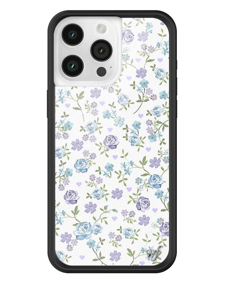 Lilac and Blue Floral Print Protective iPhone Case - Image 9