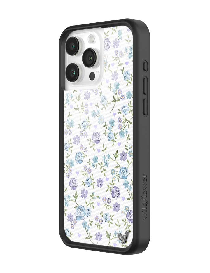 Lilac and Blue Floral Print Protective iPhone Case - Image 10