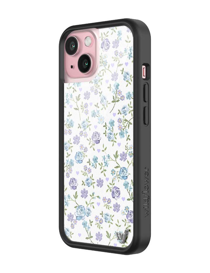 Lilac and Blue Floral Print Protective iPhone Case - Image 8