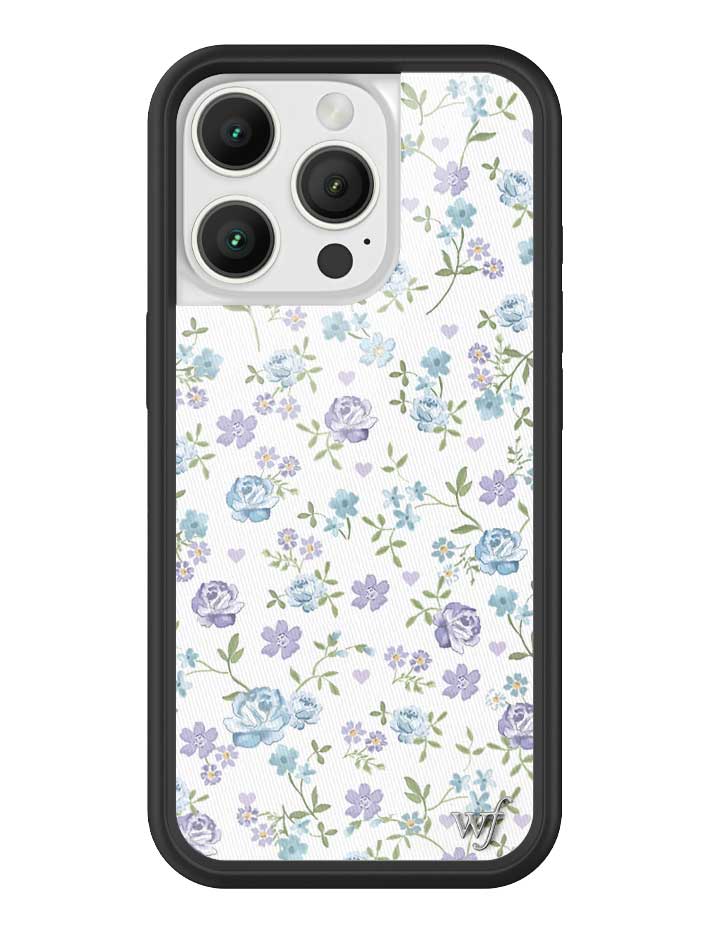 Lilac and Blue Floral Print Protective iPhone Case - Image 5