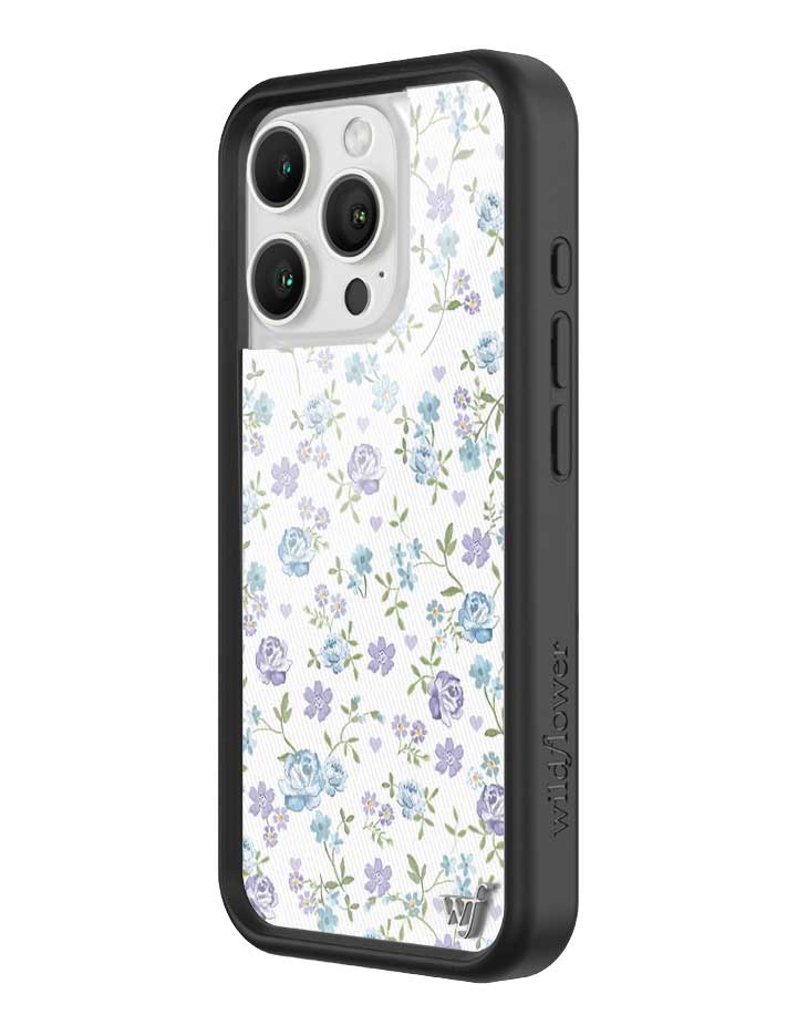 Lilac and Blue Floral Print Protective iPhone Case - Image 6