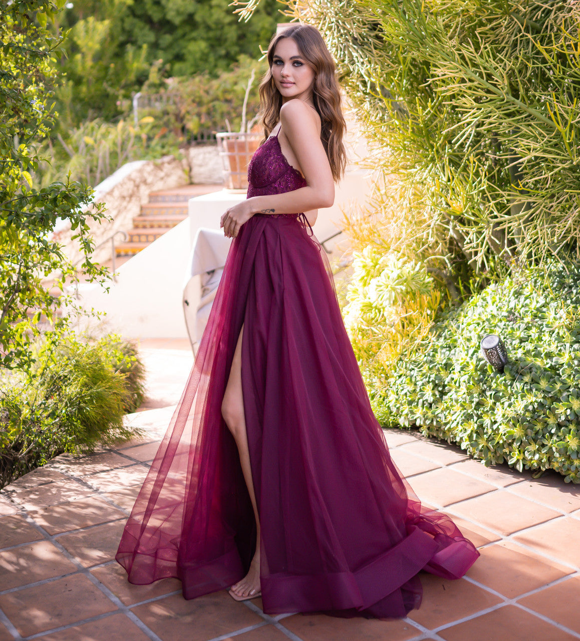 Dani Gown - Mulberry - Lace & Tulle A-line Dress