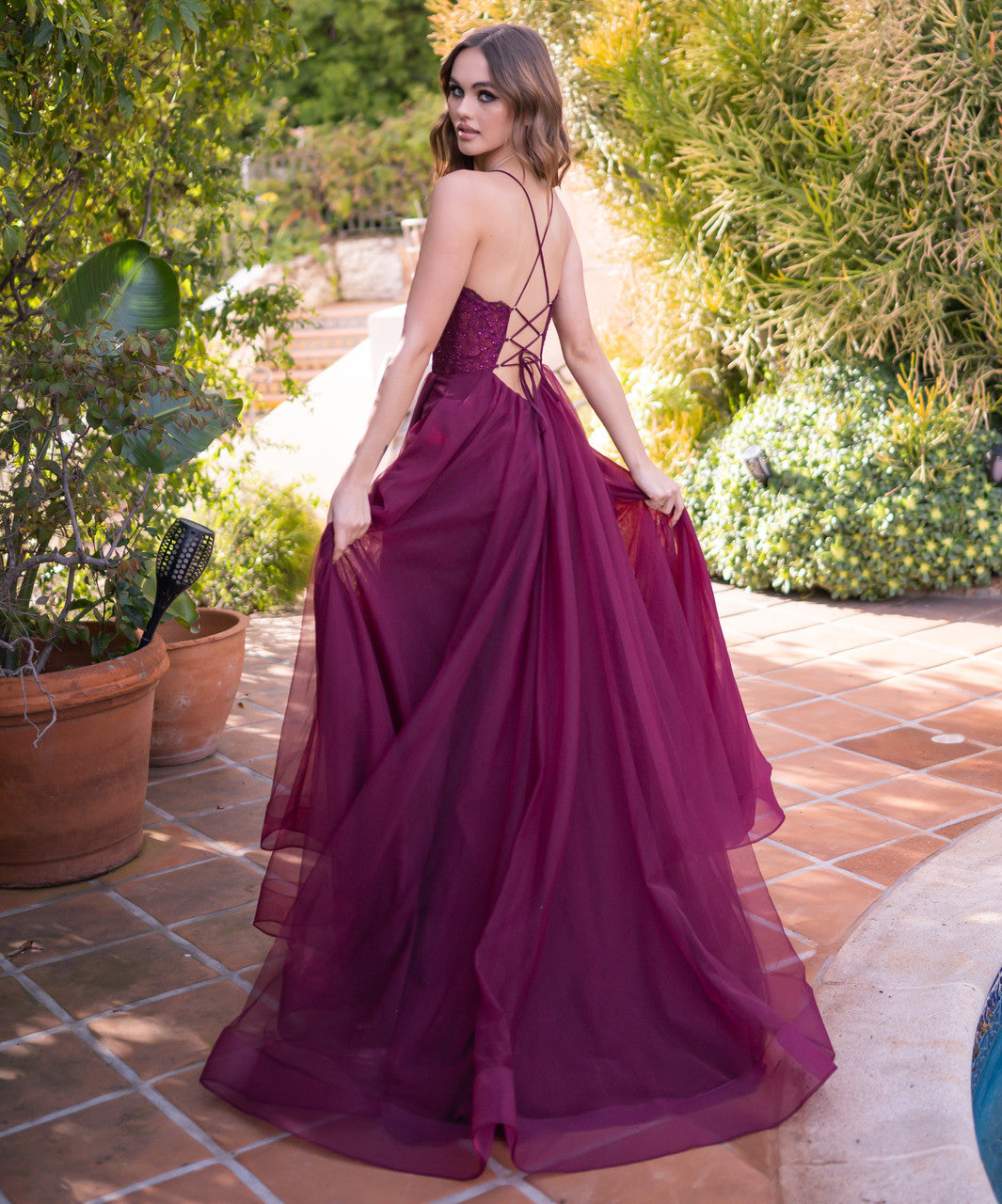 Dani Gown - Mulberry - Lace & Tulle A-line Dress