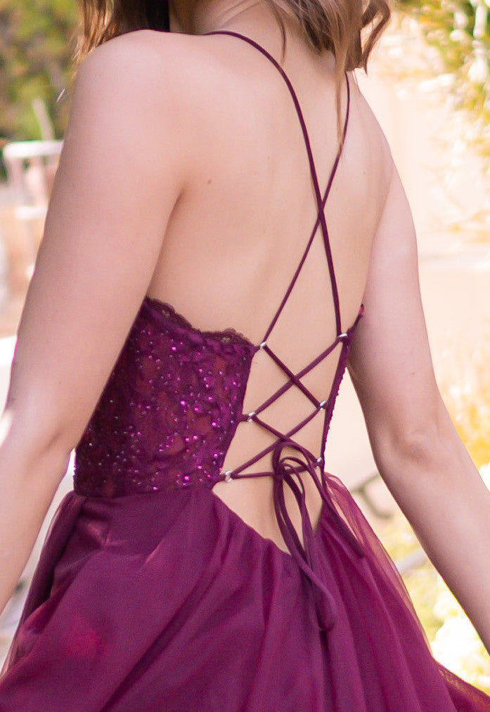 Dani Gown - Mulberry - Lace & Tulle A-line Dress