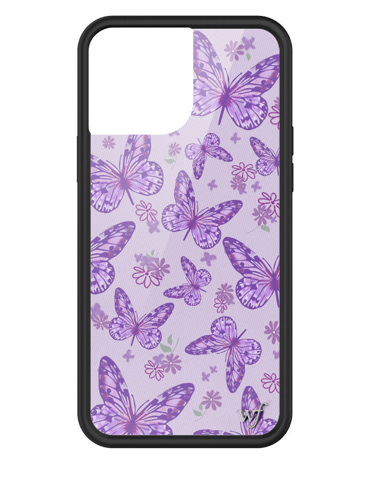 Lavender Butterfly Print iPhone Case with Protective Bumper