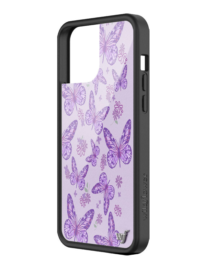 Lavender Butterfly Print iPhone Case with Protective Bumper