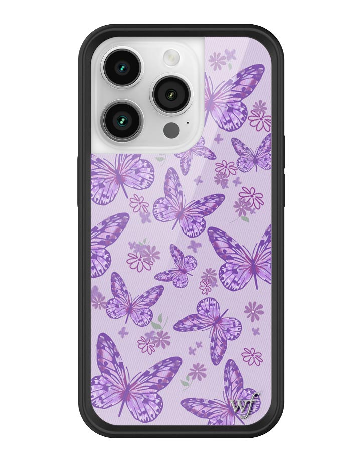Lavender Butterfly Print iPhone Case with Protective Bumper