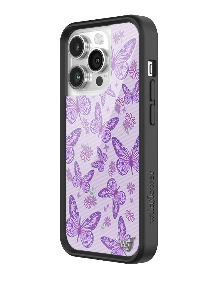 Lavender Butterfly Print iPhone Case with Protective Bumper