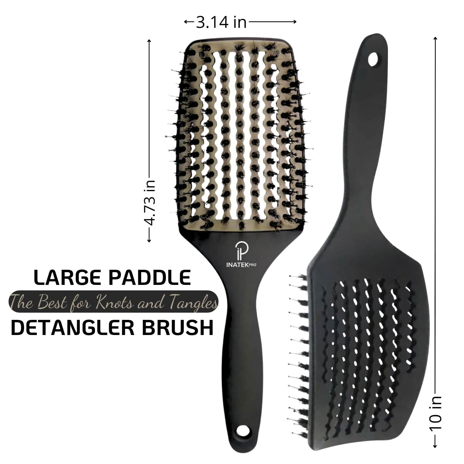 Curved Vented Boar Bristle Detangler Brush for Fast Hair Drying