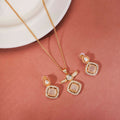 Ornate Elegance gold-plated brass locket set for women in a luxury design