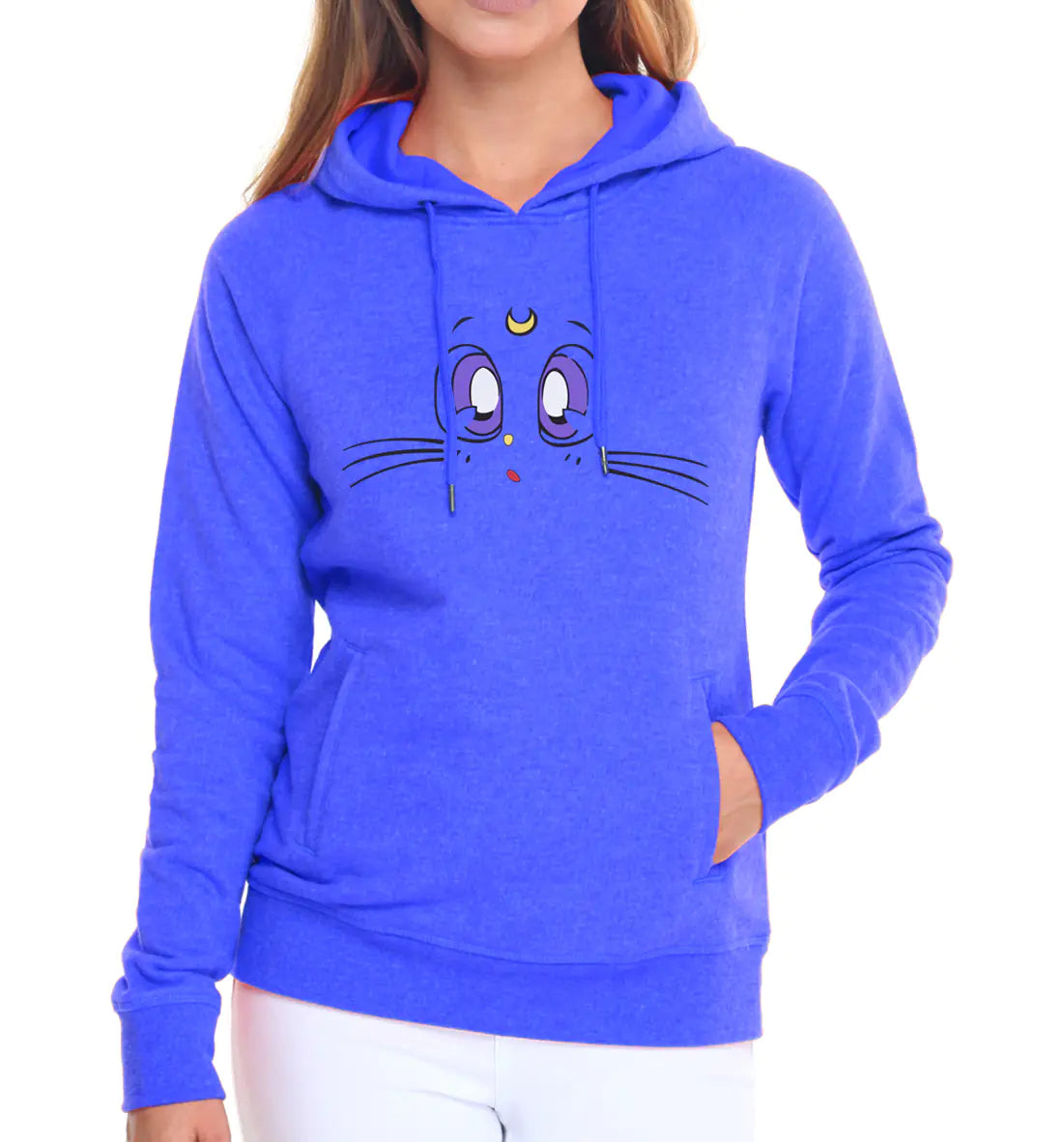 Women's Hooded Sweatshirt with Cute Cat Design