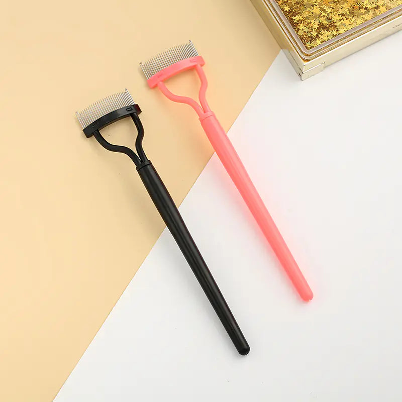 Foldable Steel Needle Eyelash Comb - Portable Design