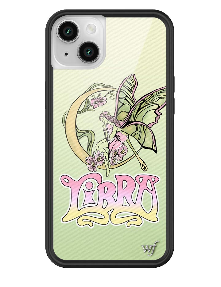 Libra Fairy Graphic iPhone Case with Sage Green and Pink Tones