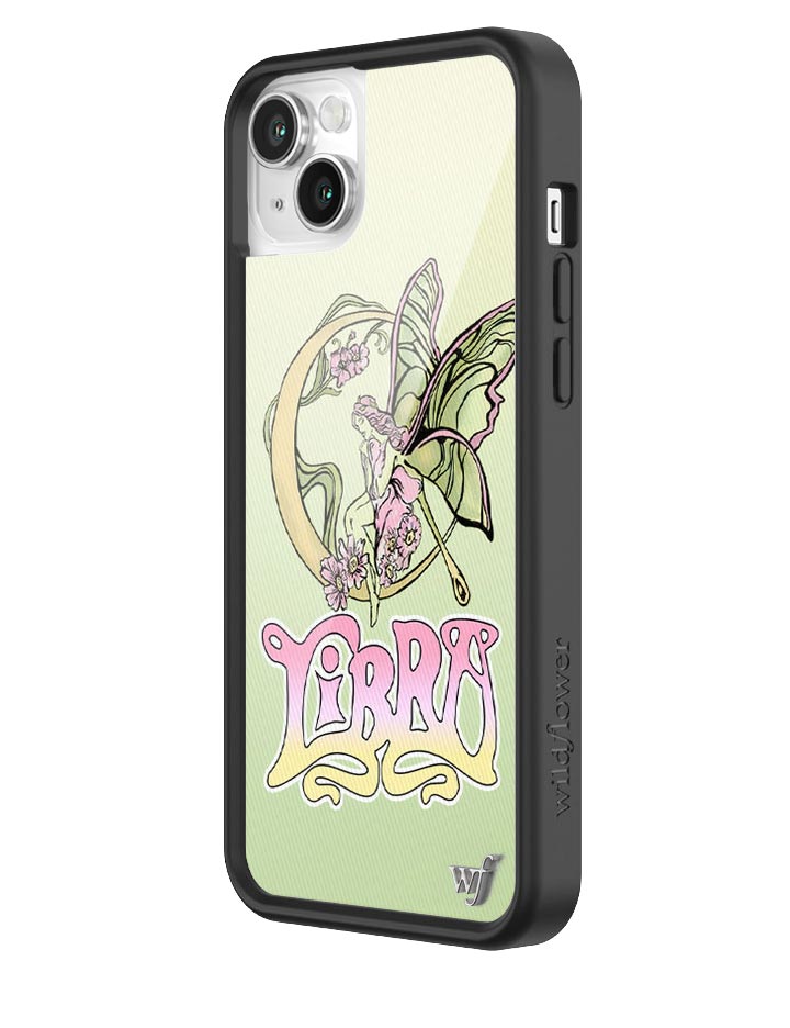 Libra Fairy Graphic iPhone Case with Sage Green and Pink Tones