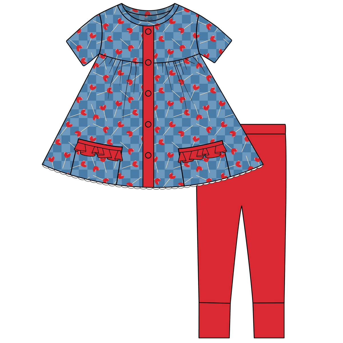 Lincoln Lollies Bamboo Short Sleeve Tunic + Legging Set (Pre-Order)