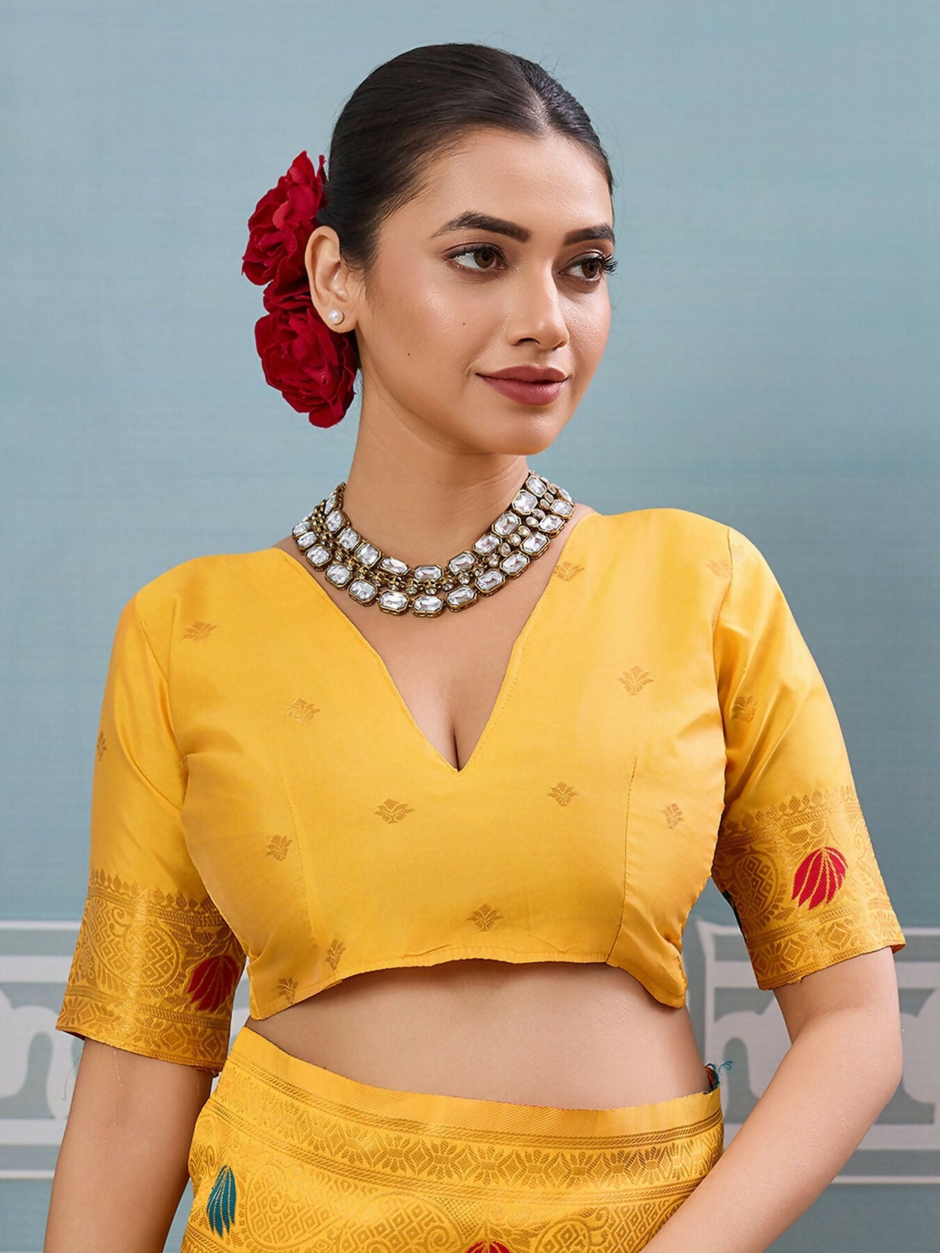 Shree Shyam Fashion Yellow Silk Saree