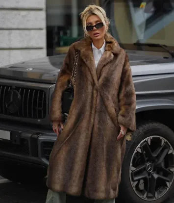 Women's Winter Warm Long Imitation Mink Coat