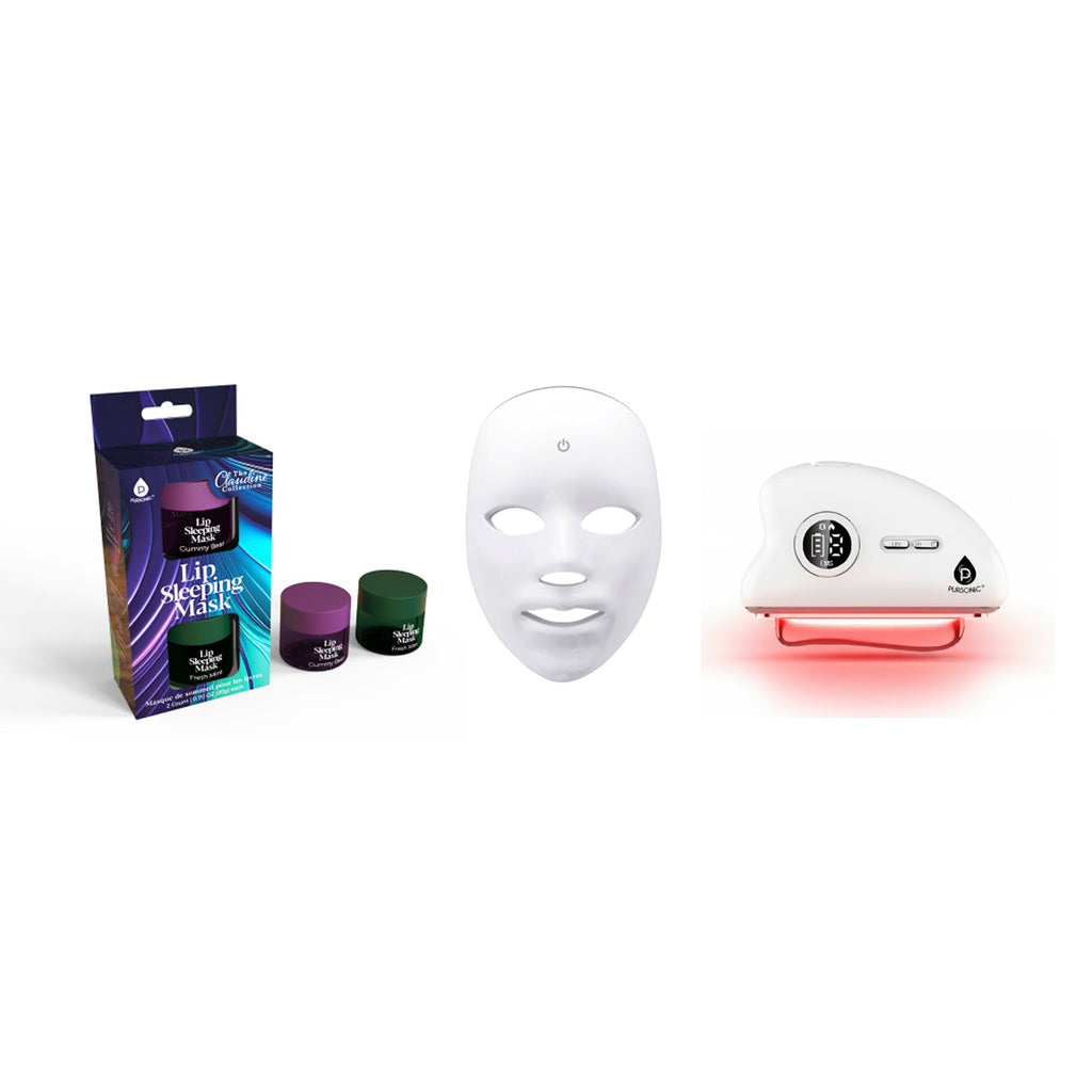 Pursonic Skincare: Complete 7-in-1 LED Light Therapy & Overnight Lip Care Collection