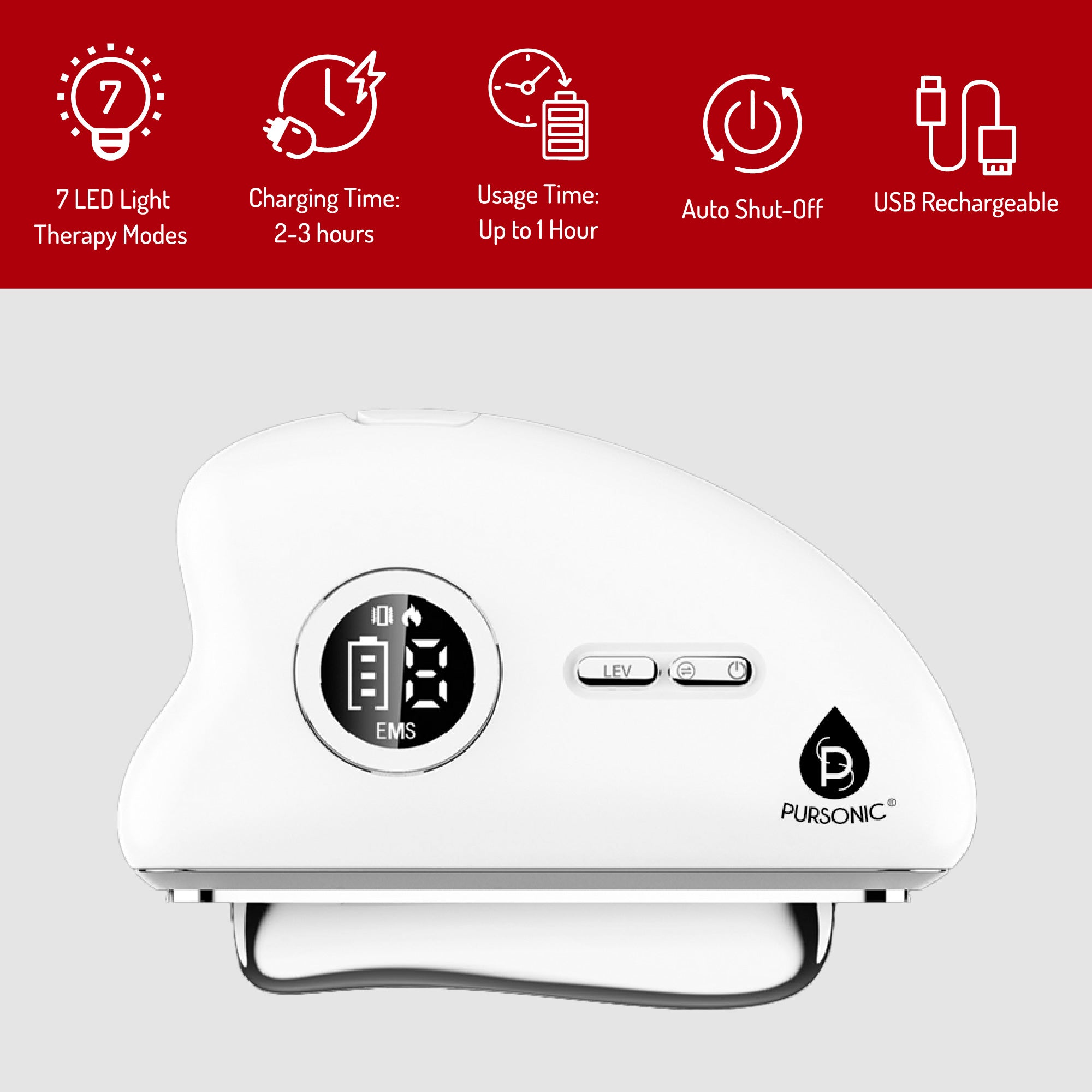 Pursonic 7-in-1 LED Light Therapy Beauty Wand