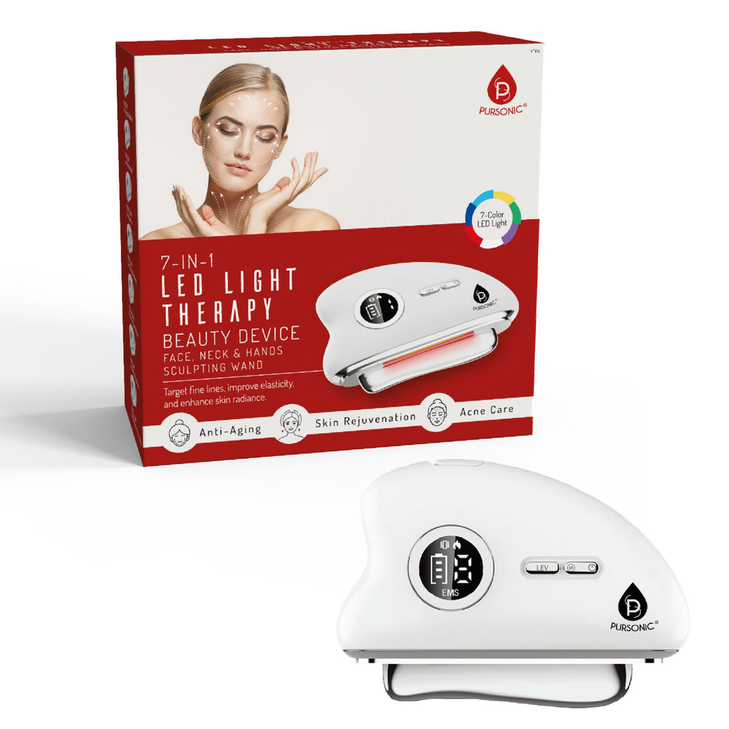 Pursonic Skincare: Complete 7-in-1 LED Light Therapy & Overnight Lip Care Collection