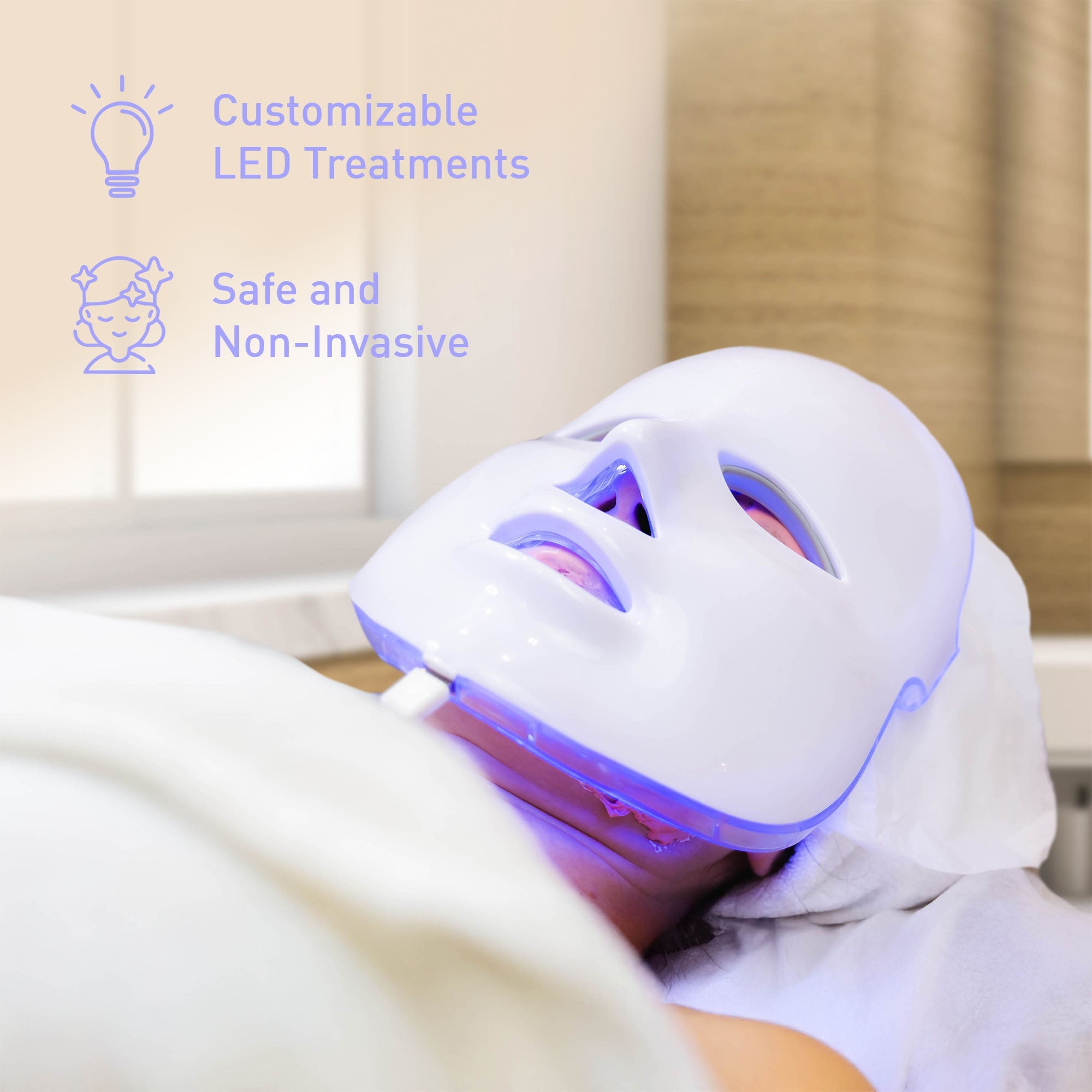 Pursonic LED Skincare Bundle – 7-in-1 LED Light Therapy Face Mask + Vitamin C Serum (3 oz)