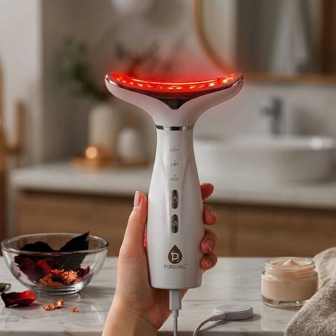 7-Color LED Light Therapy Neck & Face Device – Multi-Mode Rejuvenation System