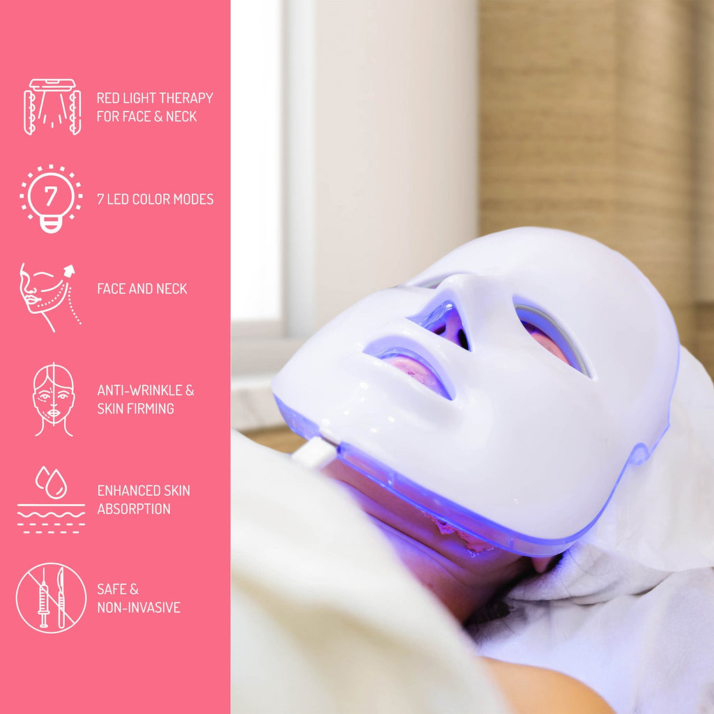 Total Self-Care System – Heated Foot Spa, Percussion Massage Gun & 7-Color LED Beauty Mask