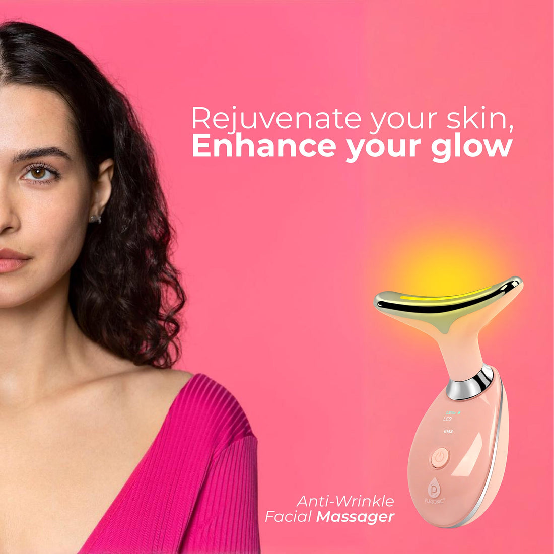 Pursonic 7-in-1 LED Therapy Mask, Sculpting Wand, and IPL Laser Hair Removal