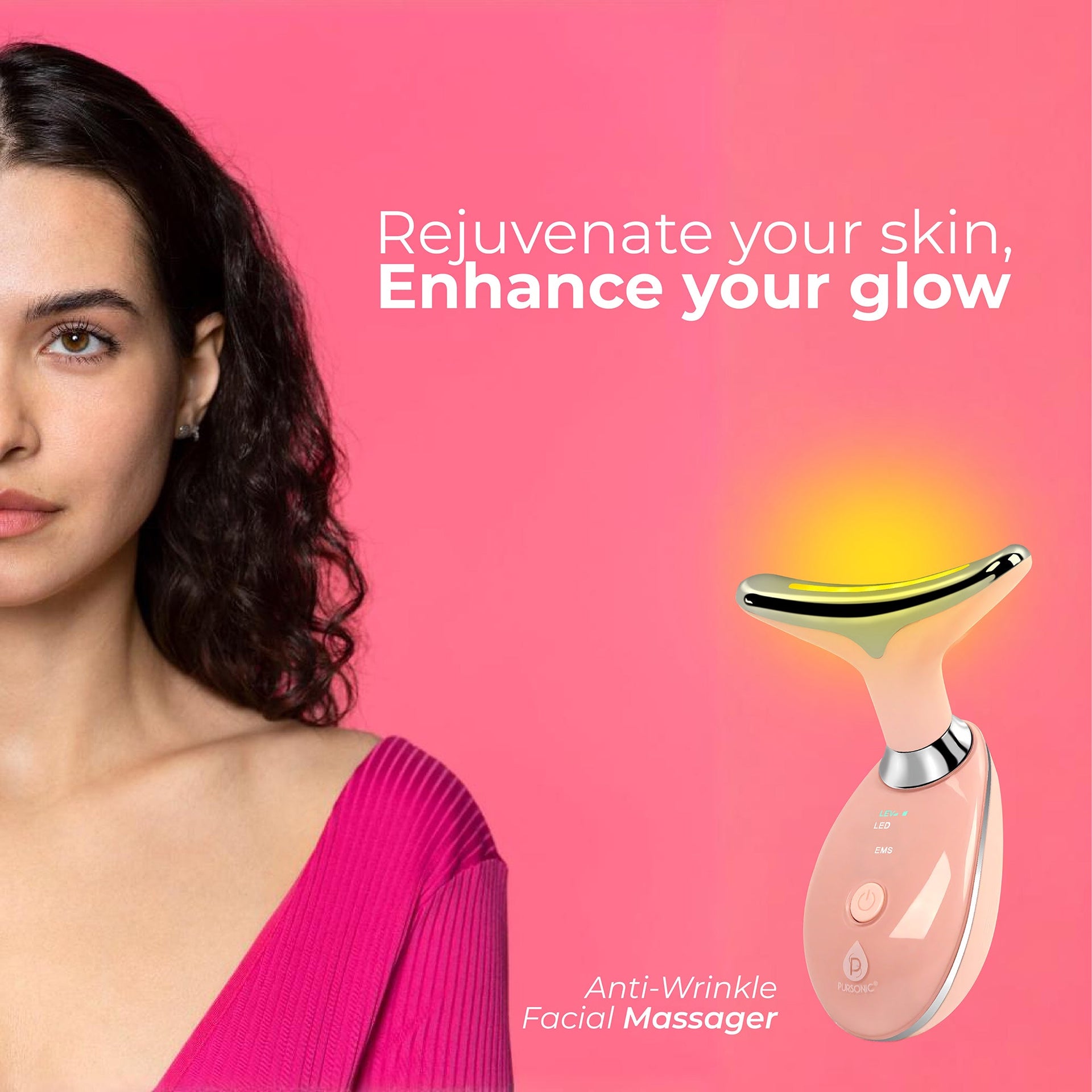 Pursonic 7-in-1 LED Therapy Mask, Sculpting Wand, and IPL Laser Hair Removal
