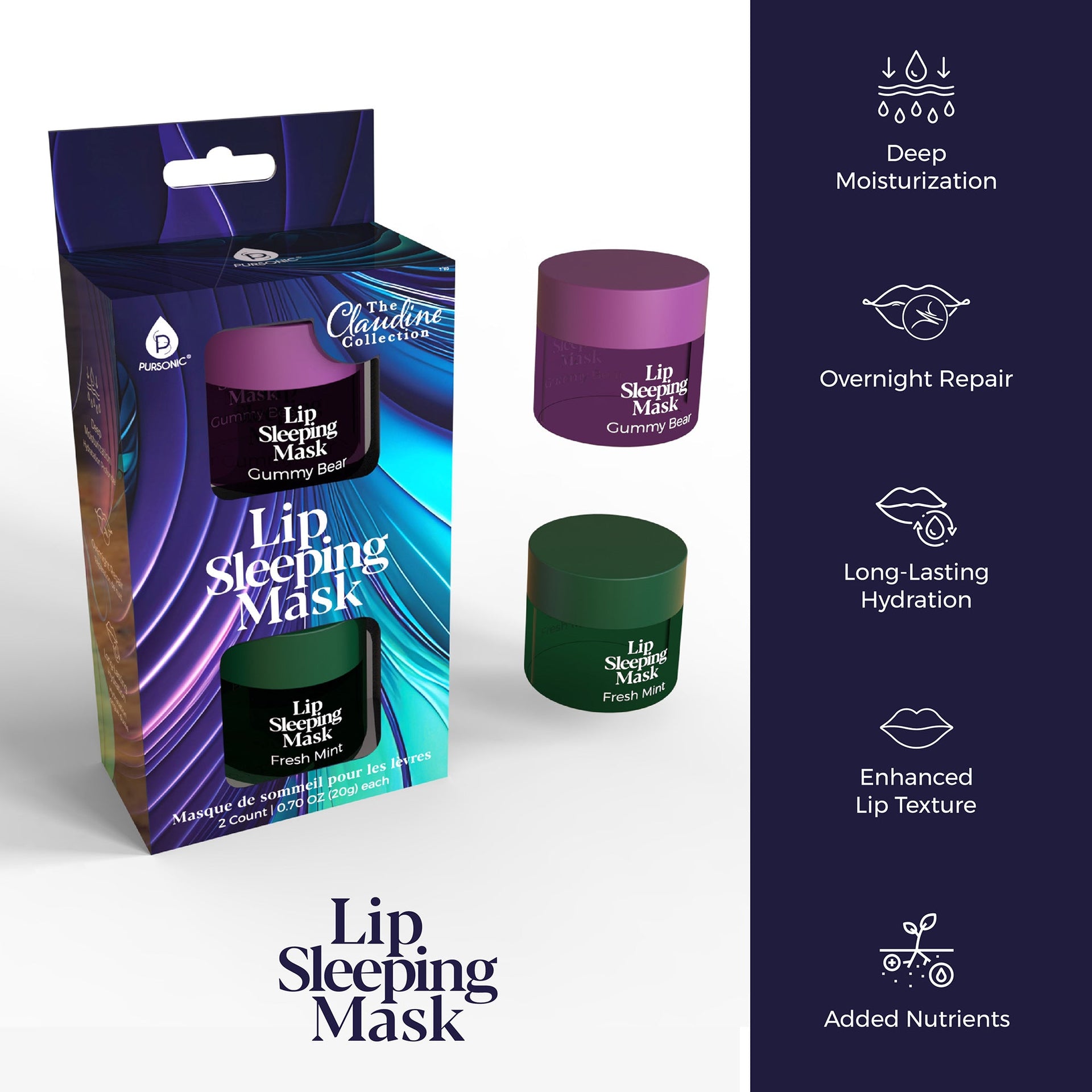 Pursonic Skincare: Complete 7-in-1 LED Light Therapy & Overnight Lip Care Collection