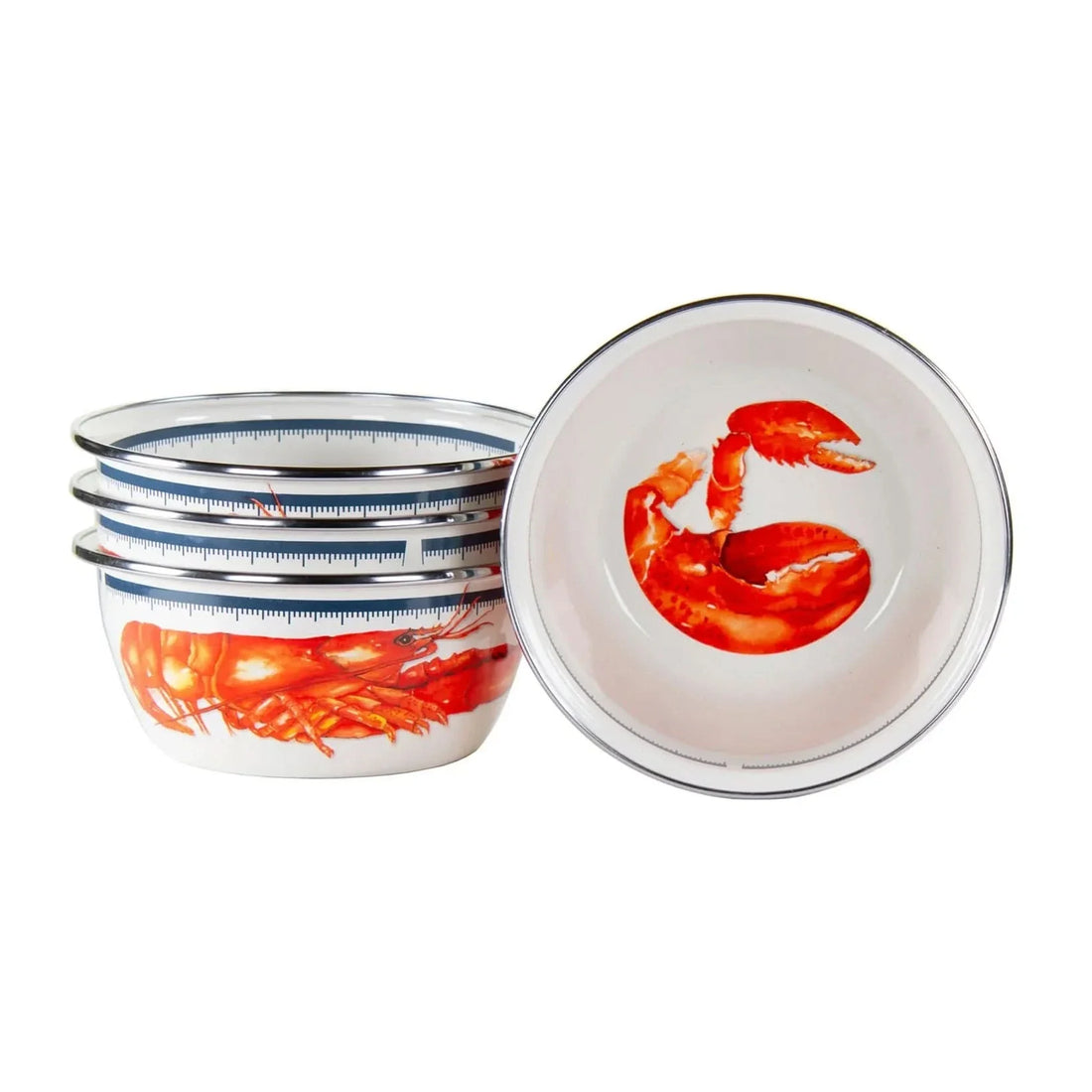 Aspen Grove Enamelware Salad Bowls - Rustic Set of 4