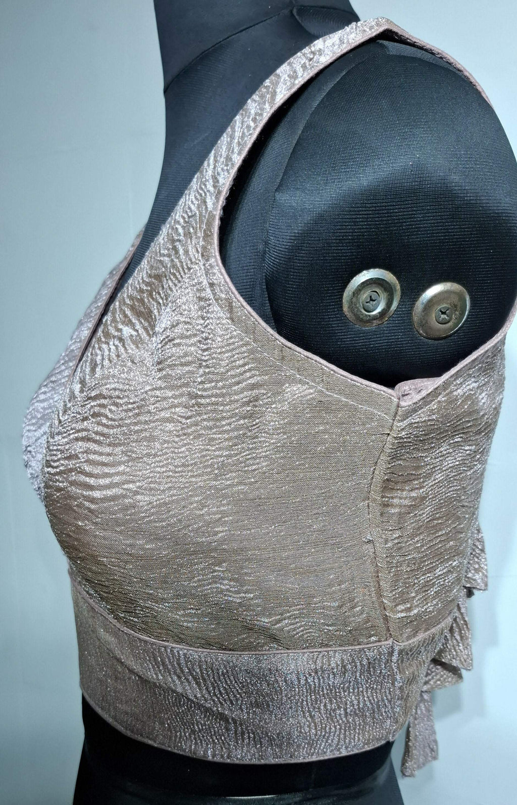 Kia Fashions Dusty Pink Crush Tissue Self Design Readymade Blouse