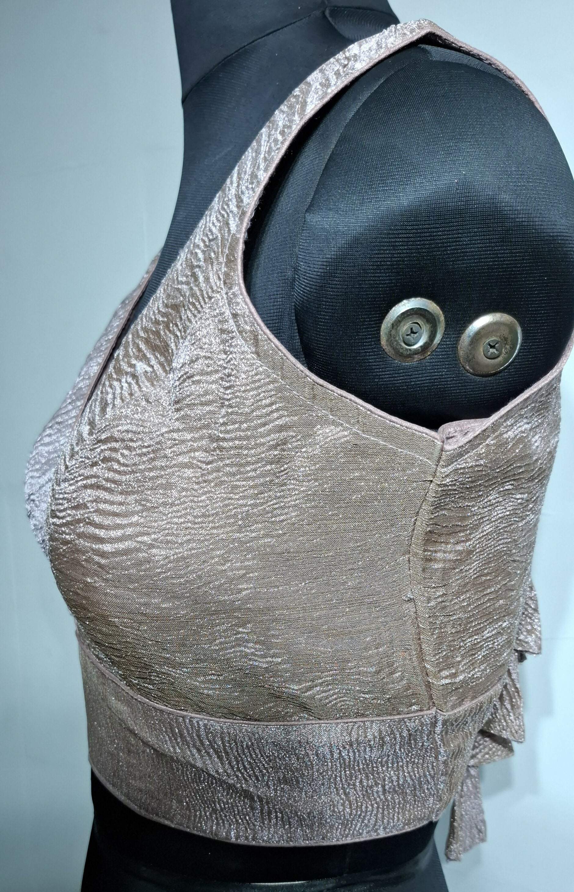 Kia Fashions Dusty Pink Crush Tissue Self Design Readymade Blouse