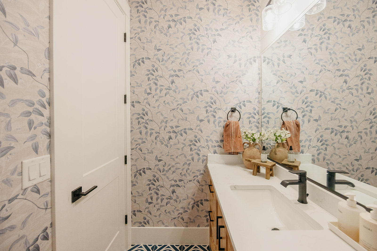 Hollins Cottagecore Floral Wallpaper Transitional Style
