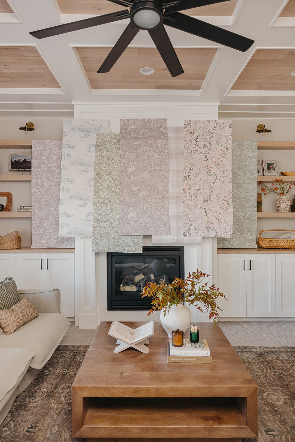 Mack Floral Removable Wallpaper in Green and White Cottagecore