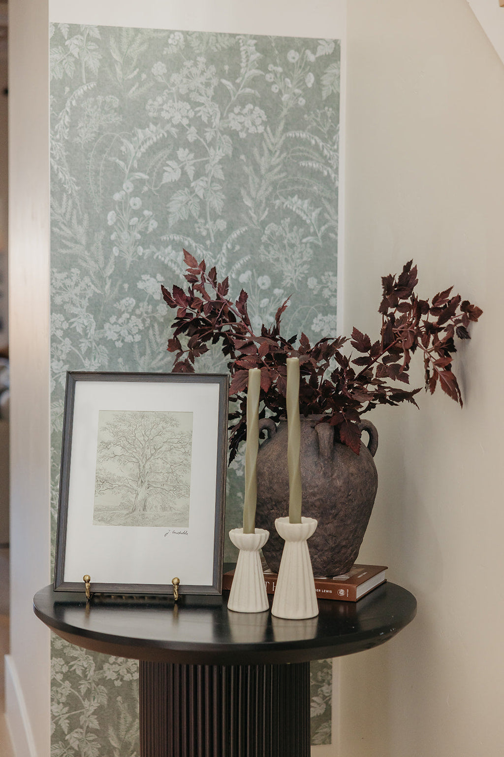 Winsome Floral Removable Wallpaper in Taupe, Sage-Green, White
