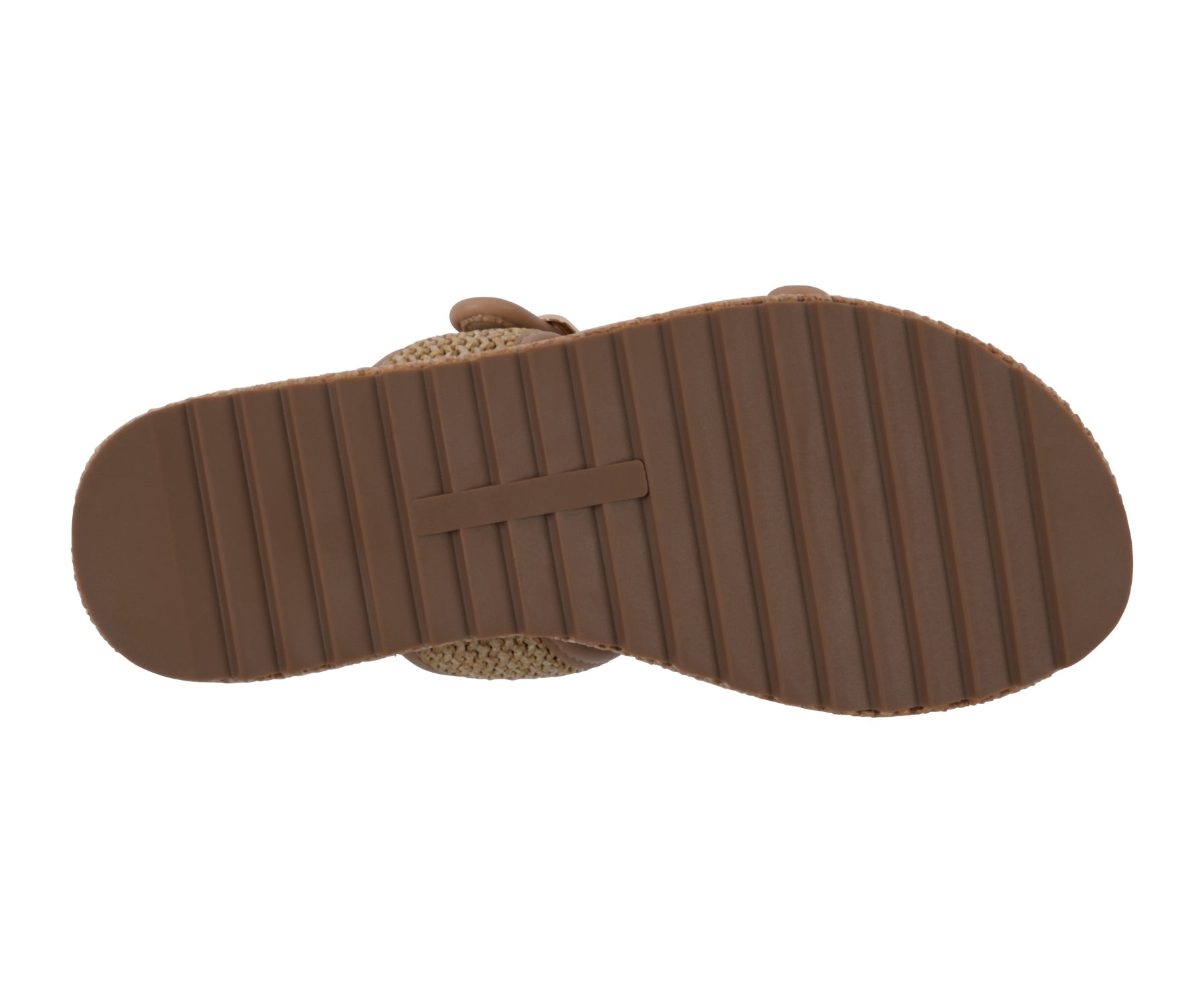 Lorena Natural Woven Double Band Slide Platform Sandals