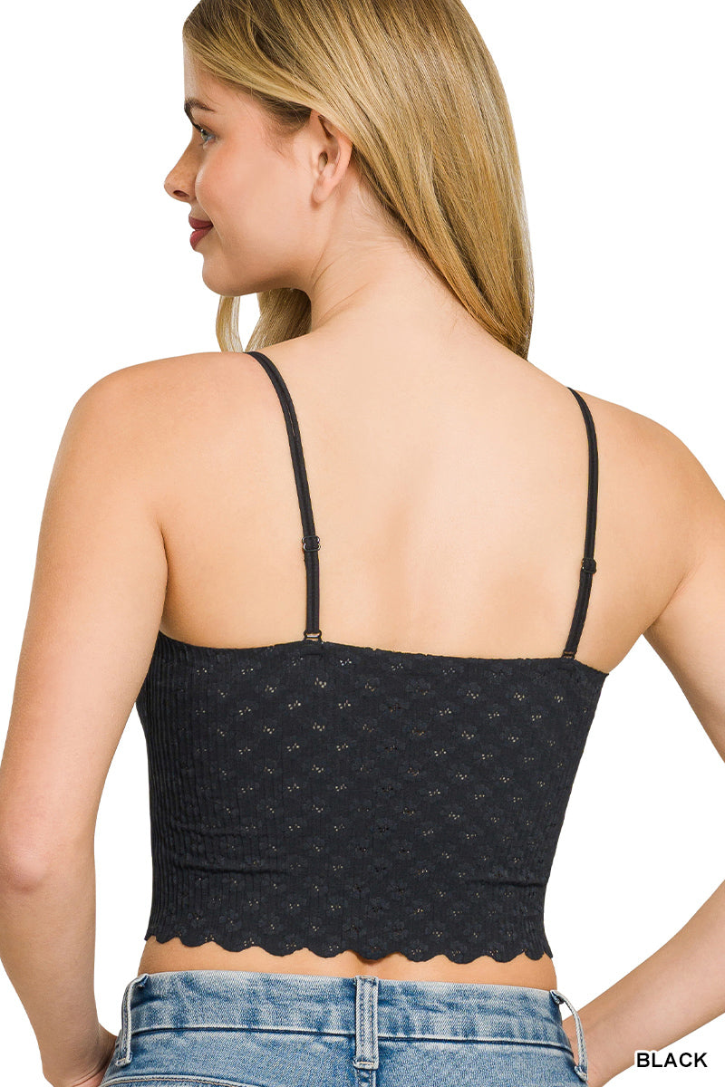 Seamless Lace Bralette with Removable Bra Pads