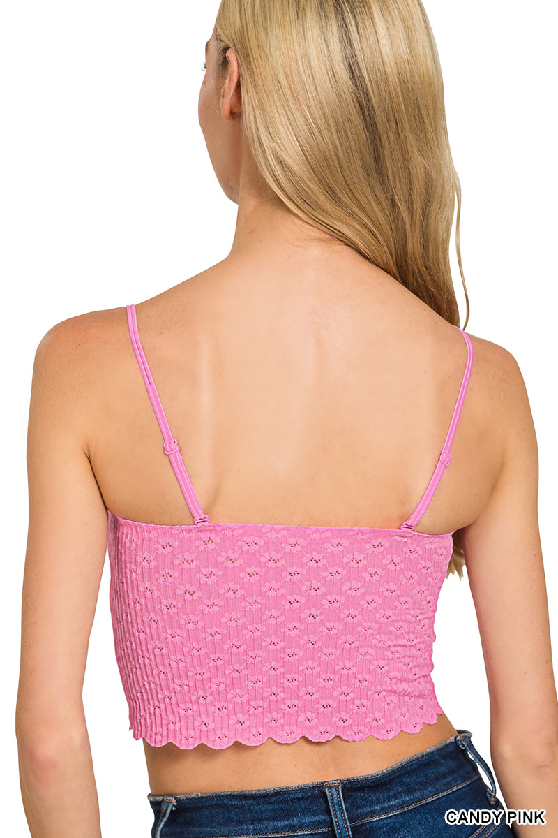 Seamless Lace Bralette with Removable Bra Pads