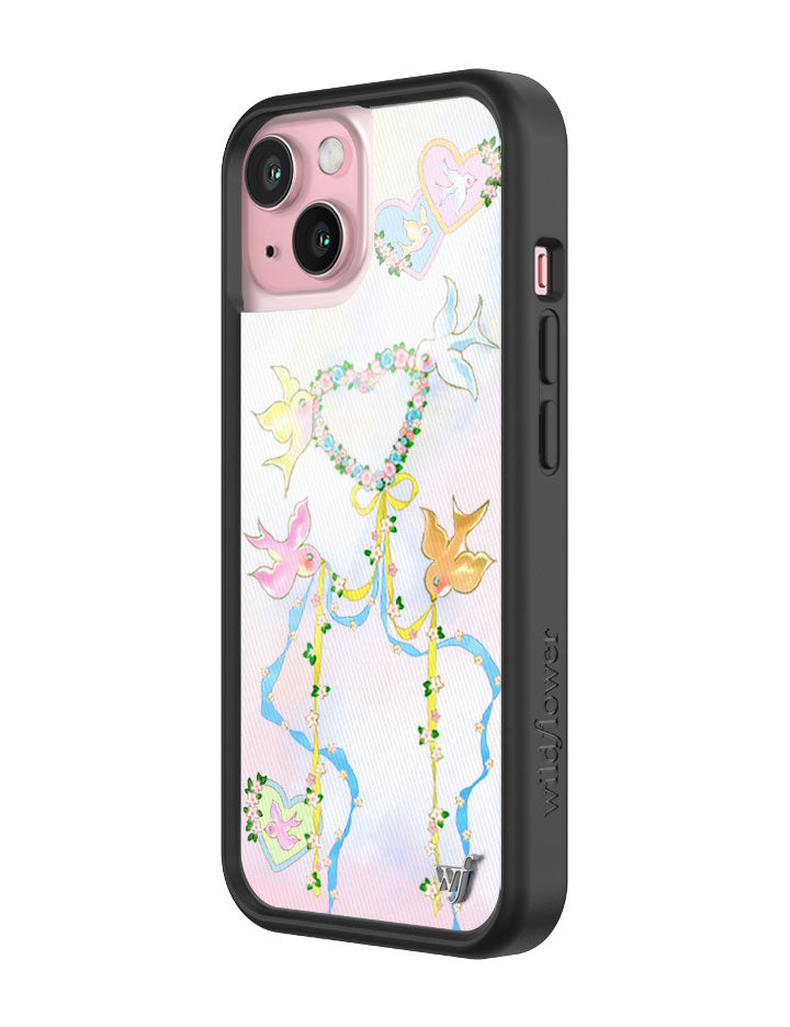 Dove Diaries Pastel Heart and Bird Print iPhone Case - Image 32