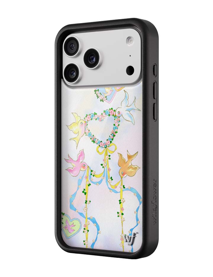 Dove Diaries Pastel Heart and Bird Print iPhone Case - Image 2