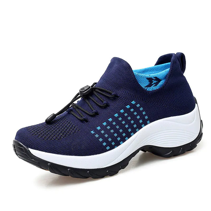 1855 Women's Knit Sneakers with Thick Wedge Sole