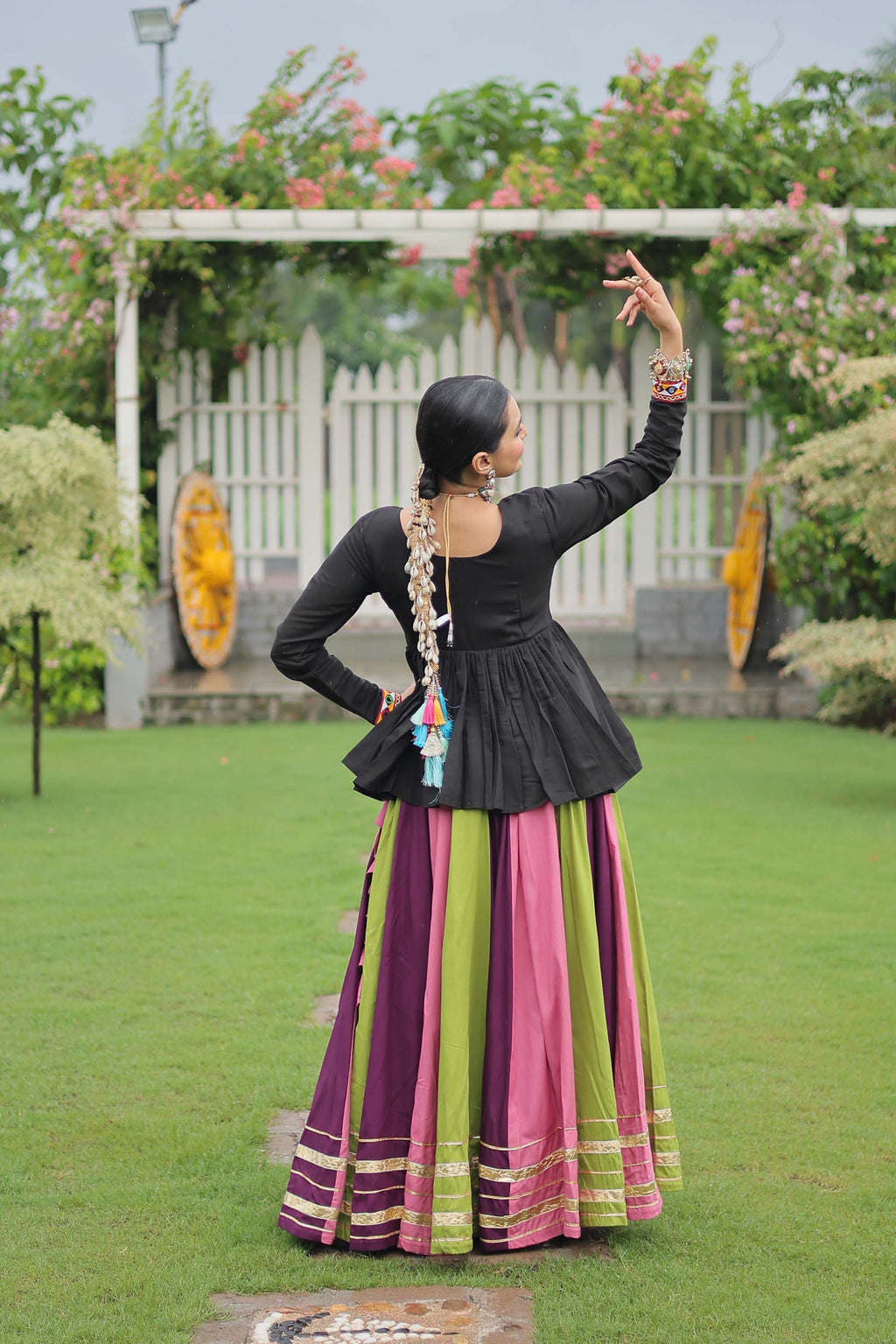 Multicolor Rayon Gota-Patti Lace Lehenga Choli Set
