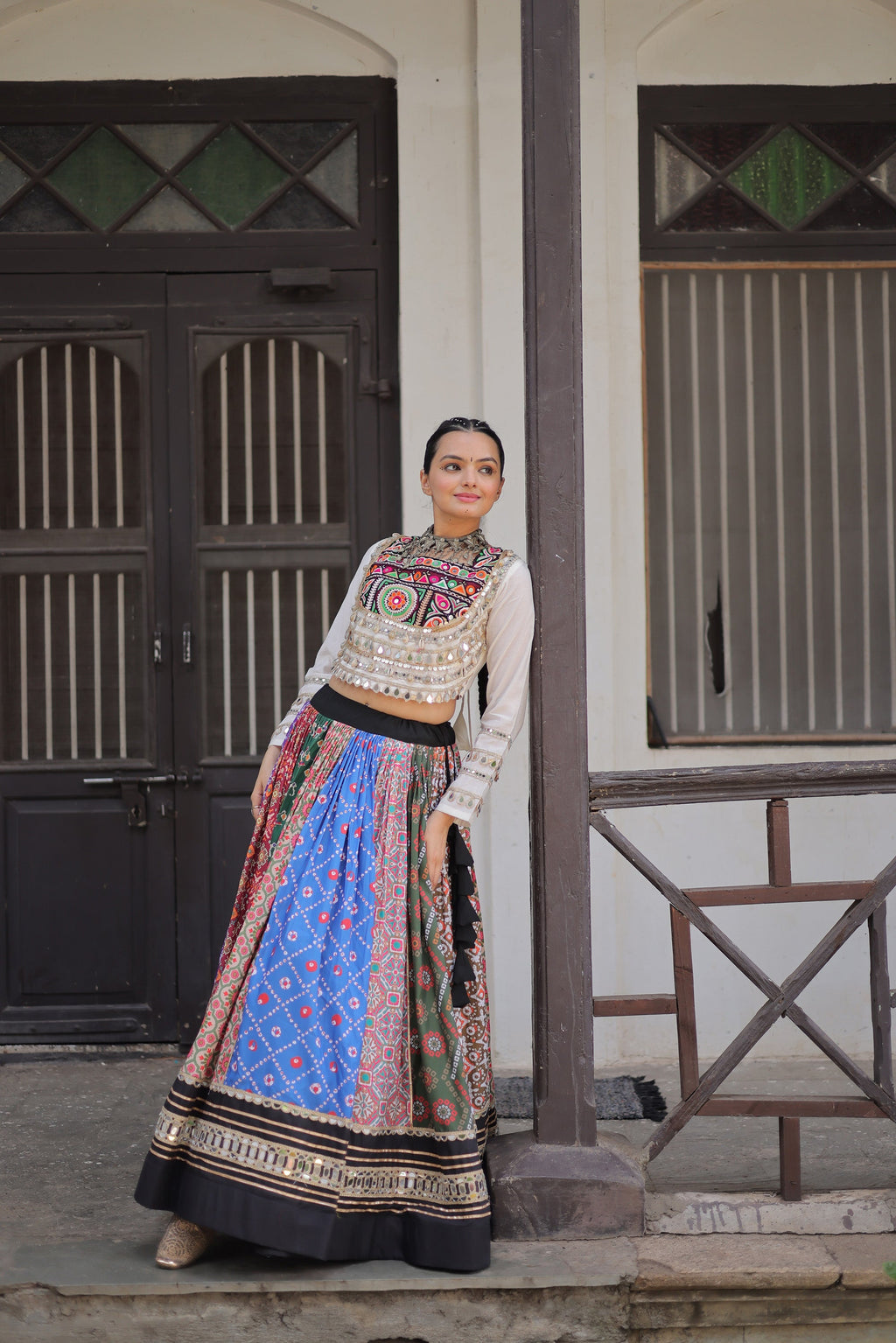 Lorenvalley Fashion Multicolor Cotton Printed With Attractive Gota-Patti & Real mirror Lace work Lehenga Choli
