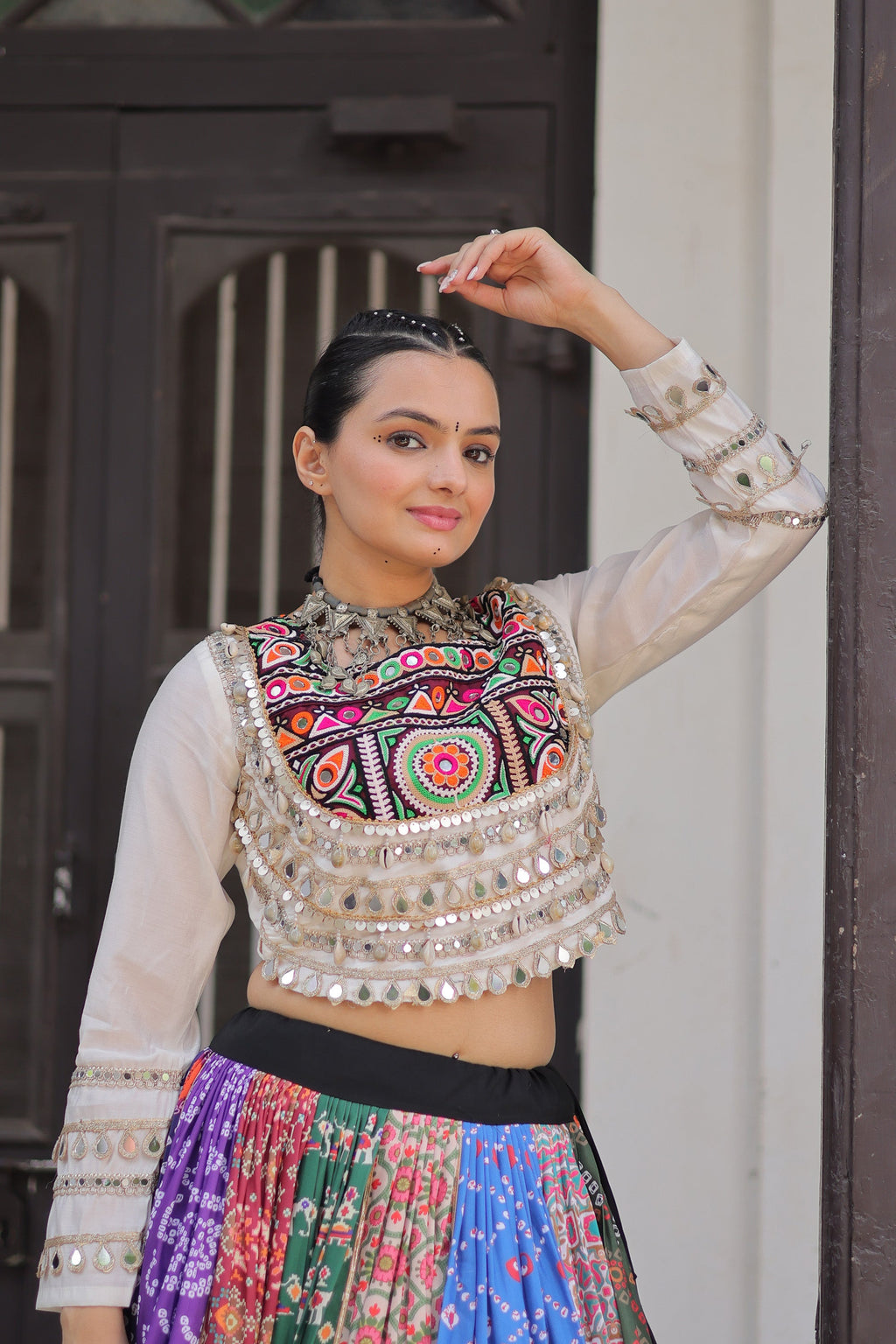 Lorenvalley Fashion Multicolor Cotton Printed With Attractive Gota-Patti & Real mirror Lace work Lehenga Choli